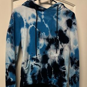 Cotton Citizen Tokyo Blue and Navy Tie-Dye Hoodie cropped